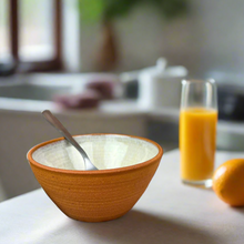 Load image into Gallery viewer, wheel thrown stoneware bowl, shown in an AI kitchen scene