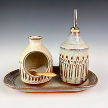Load image into Gallery viewer, Small oval tray that holds a salt cellar and an oil cruet from fern street pottery, perfectly. (sold separately)