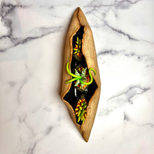 Load image into Gallery viewer, Seed Pod Sculpture, Pods within Pod. Sculpted from stoneware it shows the outer husk around the inner blooming seed pods which are rich and vibrant in color, coming to life.