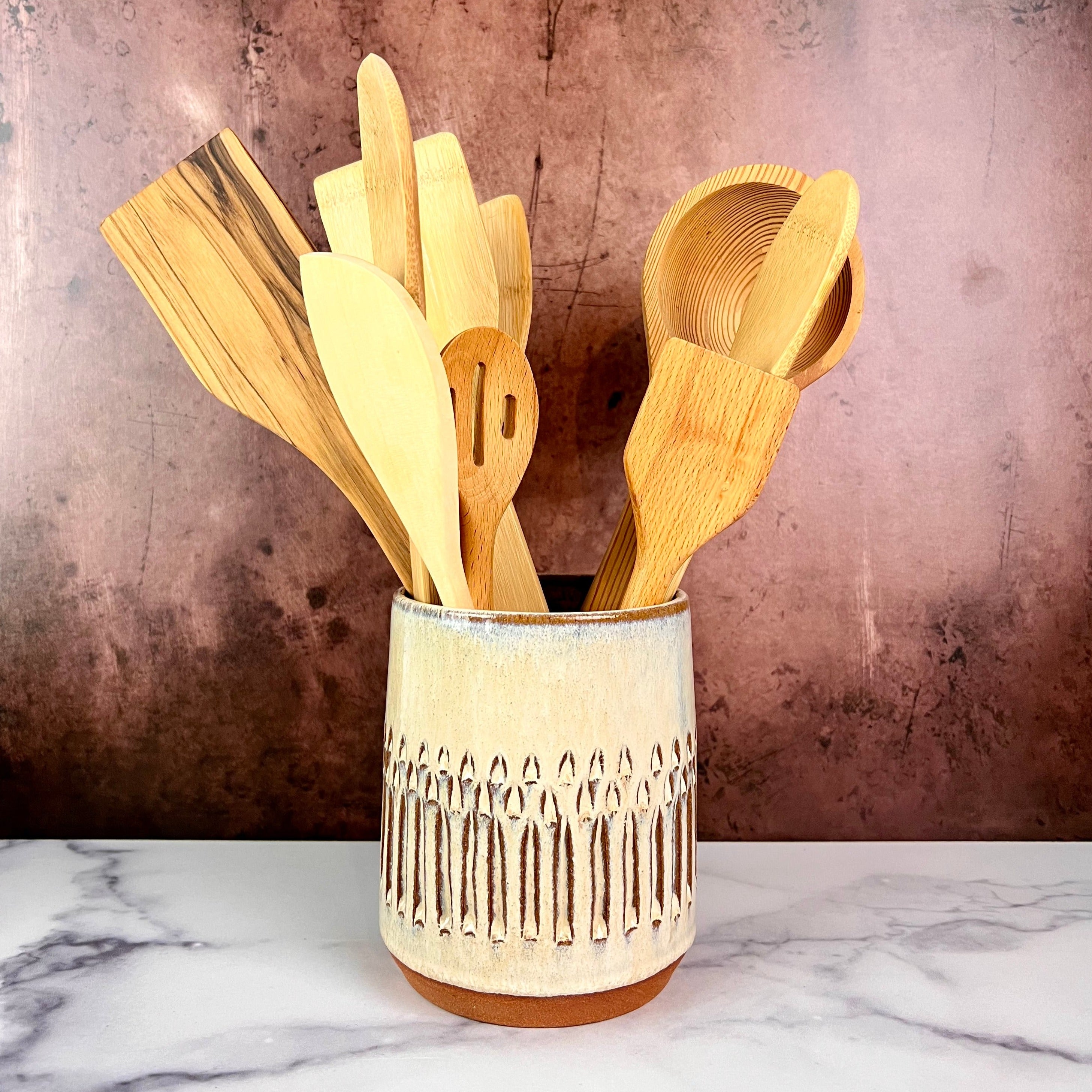 Medium Utensil Holder / Vase - 16 Color Choices — Back Bay Pottery