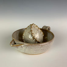 Load image into Gallery viewer, Pottery Citrus juicer, thrown on the wheel in red clay, glazed in speckled white.