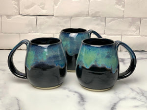 Northwest Mugs: OOAK, Blue World, Aurora Borealis, Teal, Green