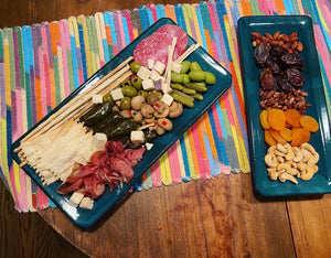 Midmod trays in action as charcuterie platters